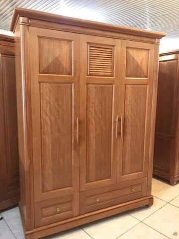 Tủ áo 3 gỗ Veneer hương xám 3 cánh hậu tech LA4700