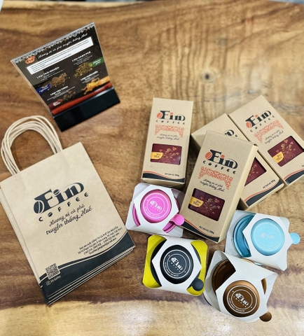 Bộ quà tặng cà phê đặc sản Huế - Tứ Linh và Phin Màu