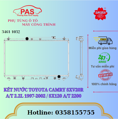 KÉT NƯỚC TOYOTA CAMRY SXV20R A/T 2.2L 1997-2002 / SX120 A/T 2200