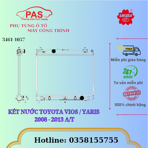 KÉT NƯỚC TOYOTA VIOS / YARIS 2008 - 2013 A/T