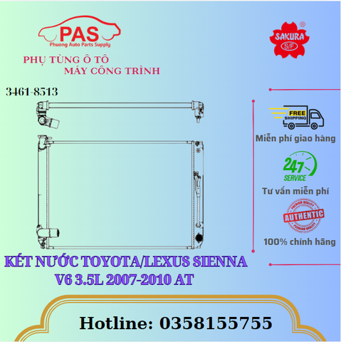 KÉT NƯỚC TOYOTA/LEXUS SIENNA V6 3.5L 2007-2010 AT