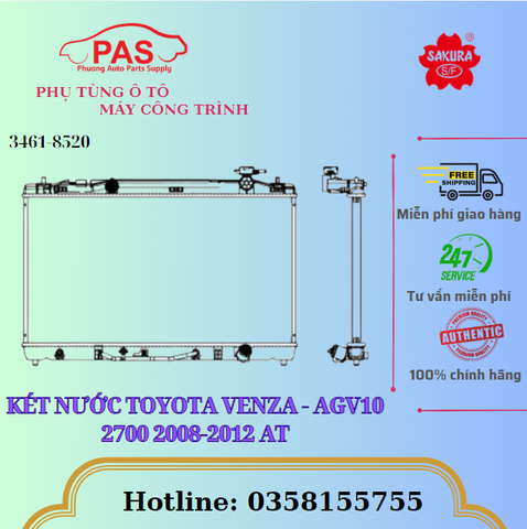KÉT NƯỚC TOYOTA VENZA - AGV10 2700 2008-2012 AT