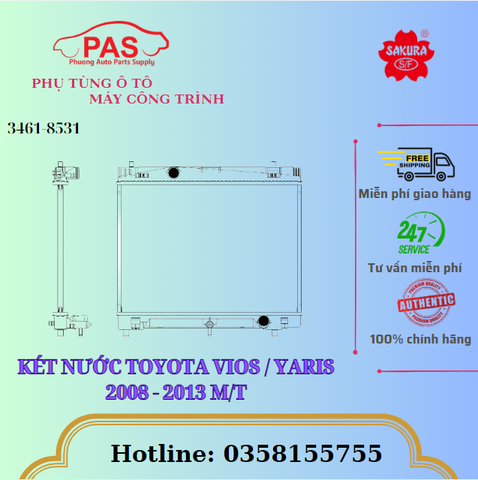 KÉT NƯỚC TOYOTA VIOS / YARIS 2008 - 2013 M/T