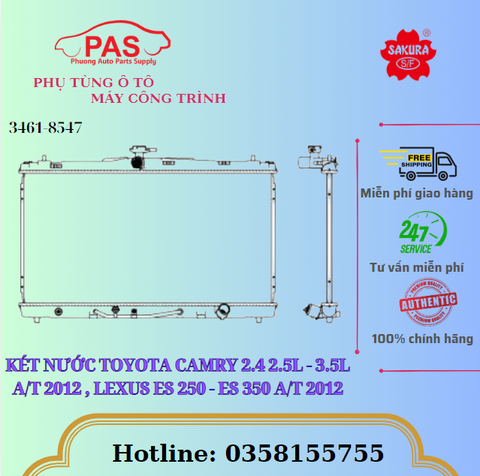 KÉT NƯỚC TOYOTA CAMRY 2.4 2.5L - 3.5L A/T 2012 , LEXUS ES 250 - ES 350 A/T 2012