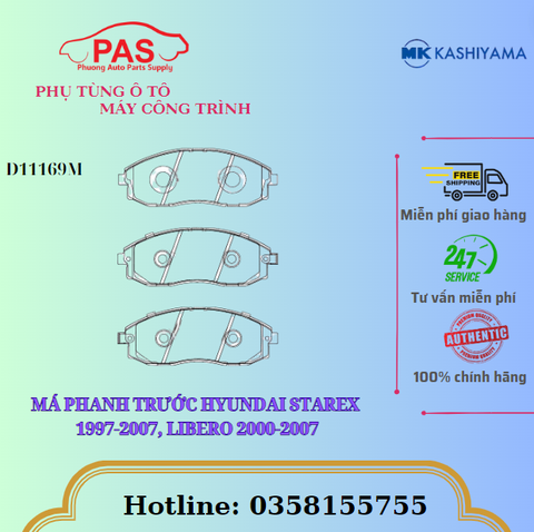 MÁ PHANH TRƯỚC HYUNDAI STAREX 1997-2007, LIBERO 2000-2007