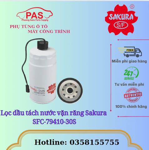 Lọc dầu tách nước vặn răng Sakura SFC-79410-30S
