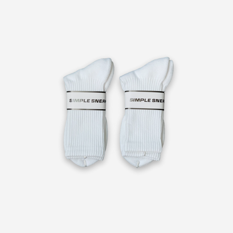 Tất Vớ Simple Sneaker Basic Cổ Cao Màu Trắng