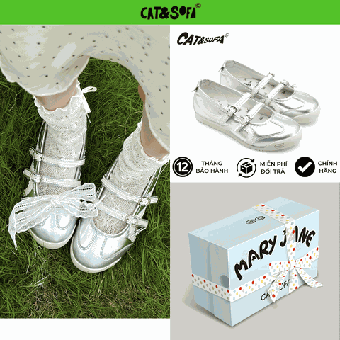 Giày Cat & Sofa Mary Jane Silver