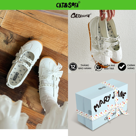 Giày Cat & Sofa Mary Jane White Gum