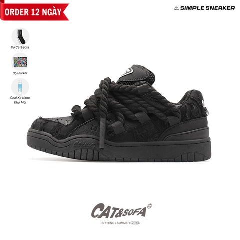 Giày Cat & Sofa Dread Locks Destruction Lace All Black