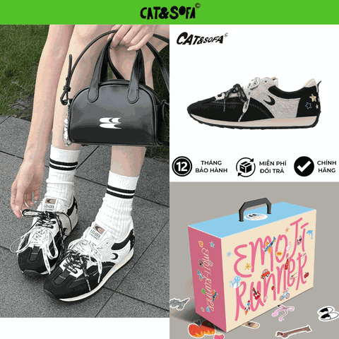 Giày Cat & Sofa Emoji Runner Black 2025