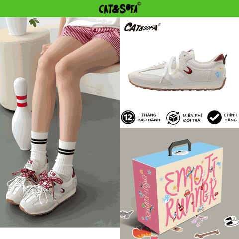 Giày Cat & Sofa Emoji Runner Cherry Red 2025