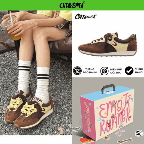 Giày Cat & Sofa Emoji Runner Brown 2025