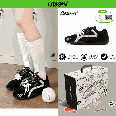 Giày Cat & Sofa Emoji Series Mèo Đen