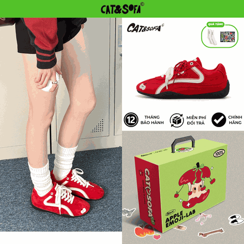 Giày Cat & Sofa Emoji Series Táo Đỏ