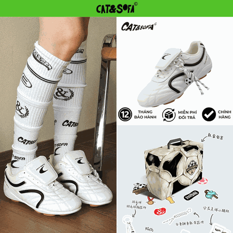 Giày Cat & Sofa Football White Gum