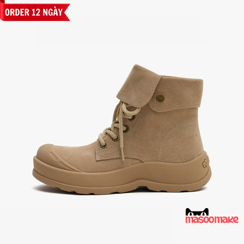 Giày MASOOMAKE Leather Big Head Boots Khaki