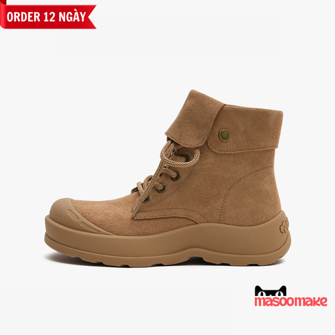 Giày MASOOMAKE Leather Big Head Boots Cow Brown