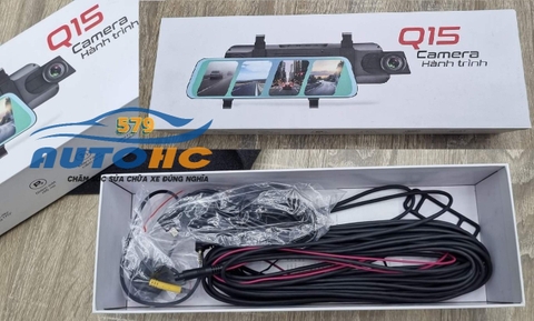 Camera hành trình kẹp gương Q15 kết nối điện thoại dây 15M