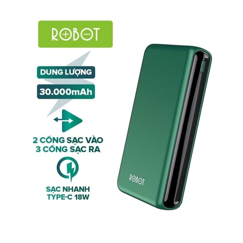 PIN SẠC DỰ PHÒNG ROBOT RT31 DUNG LƯỢNG 30000MAH