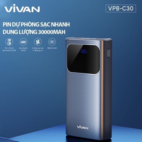 Pin Sạc Dự Phòng VIVAN VPB-C30  30000mAh