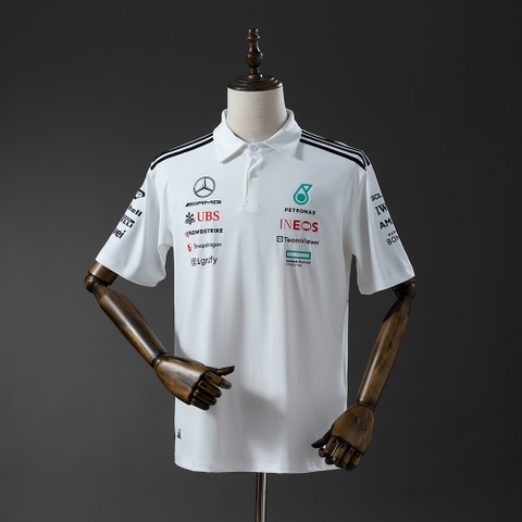 Áo Polo F1 Mercedes 2025 ( Trắng )