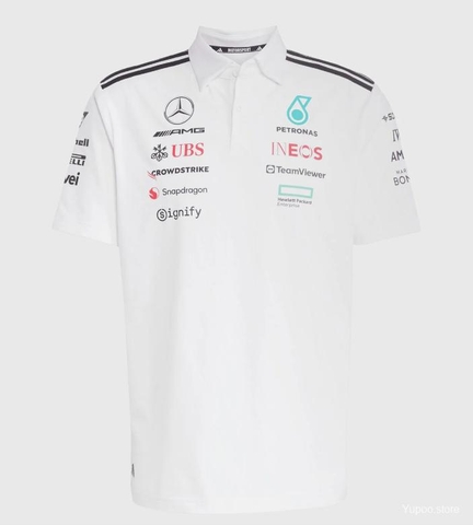 Áo Polo F1 Mercedes 2025 ( Trắng )