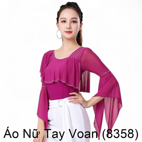 (Aidixing) Áo Nữ Tay Voan (8358) - Tím + Size
