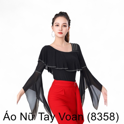 (Aidixing) Áo Nữ Tay Voan (8358) - Đen +Size