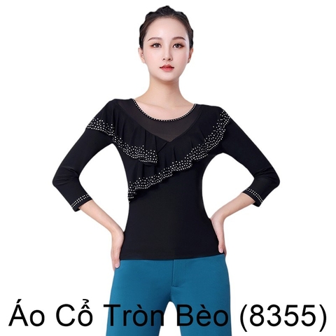 (Aidixing) Áo Cổ Tròn Bèo (8355) - Đen + Size