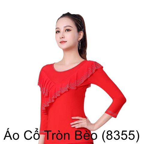 (Aidixing) Áo Cổ Tròn Bèo (8355) - Đỏ + Size