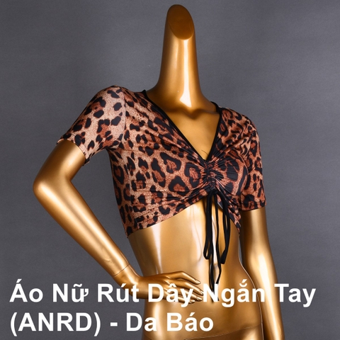 (ANRD) Áo Nữ Rút Dây Ngắn Tay - Da Báo + Size