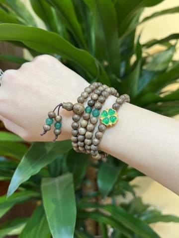 Vòng tay nữ Trầm Hương 108 hạt mĩ Đá phong thủy