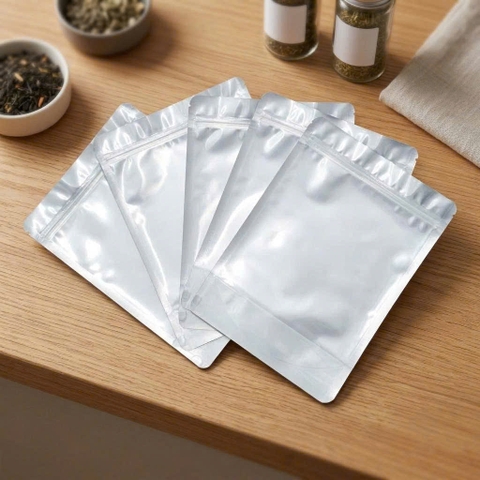 Túi Zip 1 mặt bạc