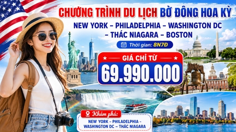 Chương Trình Du Lịch Mỹ Bờ Đông Giá Rẻ Kết Hợp Thăm Thân