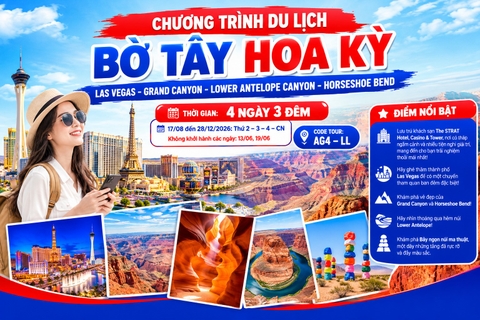 AG4-LL: CHƯƠNG TRÌNH DU LỊCH BỜ TÂY HOA KỲ LOS ANGELES - LAS VEGAS
