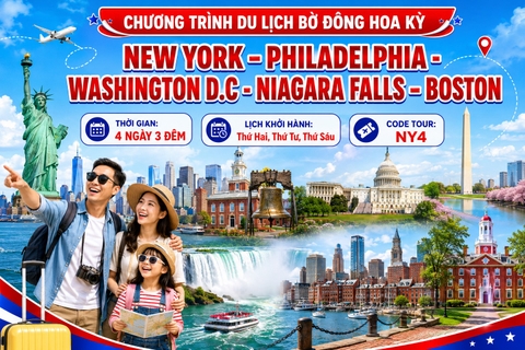 NY4 CHƯƠNG TRÌNH DU LỊCH BỜ ĐÔNG HOA KỲ