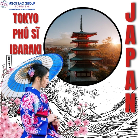 TOUR NHẬT BẢN TOKYO – PHÚ SĨ - IBARAKI 5N4Đ 27/04 - LỄ 30/04