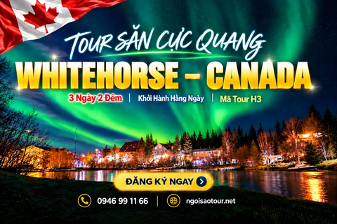 TOUR NỘI ĐỊA CANADA H3*: SĂN CỰC QUANG TẠI WHITEHORSE 3N2Đ