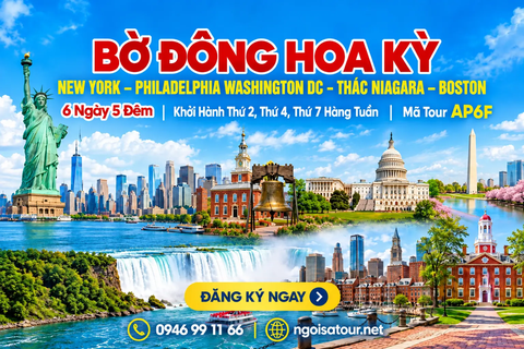 AP6F CHƯƠNG TRÌNH DU LỊCH BỜ ĐÔNG HOA KỲ  NEW YORK – PHILADELPHIA WASHINGTON DC  THÁC NIAGARA – BOSTON