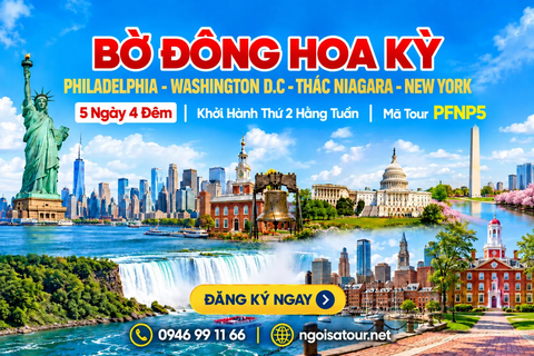 PFNP5 CHƯƠNG TRÌNH DU LỊCH MỸ BỜ ĐÔNG   PHILADELPHIA - WASHINGTON D.C THÁC NIAGARA - NEW YORK