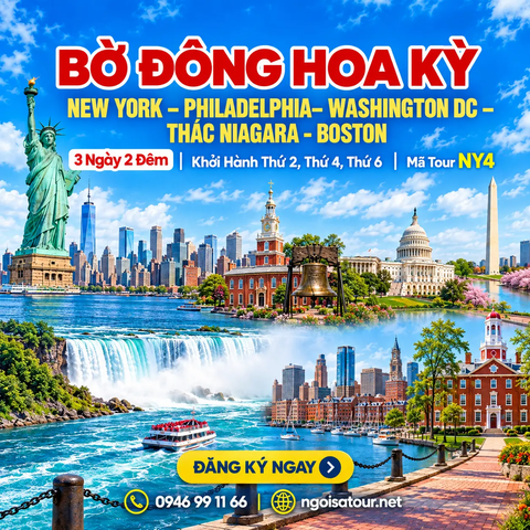 NY4 CHƯƠNG TRÌNH DU LỊCH BỜ ĐÔNG HOA KỲ NEW YORK – PHILADELPHIA - WASHINGTON D.C - NIAGARA FALLS – BOSTON