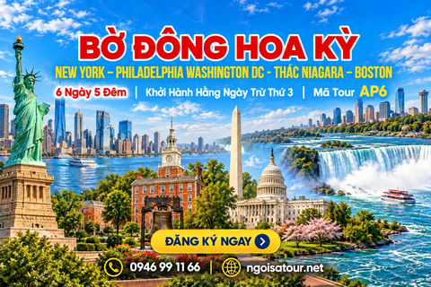 AP6 CHƯƠNG TRÌNH DU LỊCH BỜ ĐÔNG HOA KỲ NEW YORK – PHILADELPHIA WASHINGTON DC THÁC NIAGARA – BOSTON