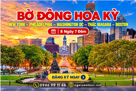 TOUR MỸ BỜ ĐÔNG NEW YORK – PHILADELPHIA – WASHINGTON DC  – THÁC NIAGARA – BOSTON 8N7Đ