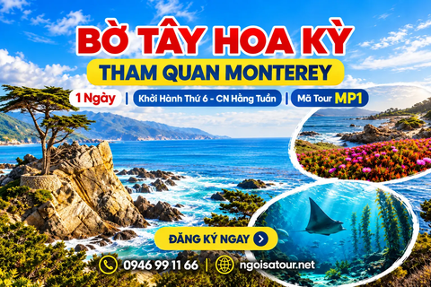 MP1 - CHƯƠNG TRÌNH DU LỊCH BỜ TÂY HOA KỲ  TRẢI NGHIỆM 1 NGÀY THAM QUAN MONTEREY