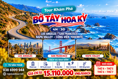 SF4-B: LOS ANGELES - SAN FRANCISCO – NAPA VALLEY – CÔNG VIÊN YOSEMITE
