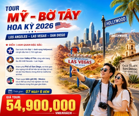 TOUR DU LỊCH MỸ 7N6D (TRỌN GÓI) LOS ANGELES - LAS VEGAS - SAN DIEGO