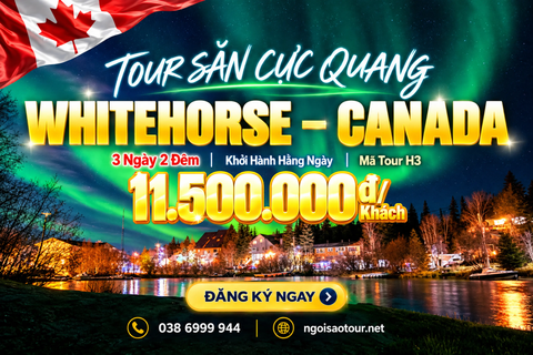 TOUR NỘI ĐỊA CANADA H3*: SĂN CỰC QUANG TẠI WHITEHORSE 3N2Đ