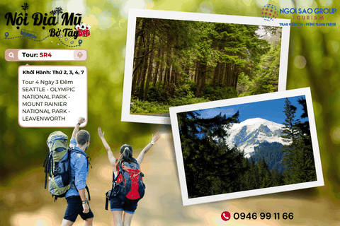 Tour Nội Địa Mỹ Bờ Tây SR4 Seattle - Olympic National Park - Mount Rainier National Park - Leavenworth