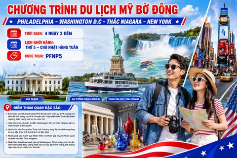 PFNP5 CHƯƠNG TRÌNH DU LỊCH MỸ BỜ ĐÔNG   PHILADELPHIA - WASHINGTON D.C THÁC NIAGARA - NEW YORK